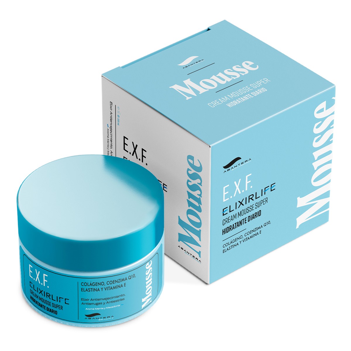 Crema E.X.F. Elixirlife - Cream Mousse 300gr Antienvejecimiento, Antiarrugas y Antiestrias con Aroma Menta y Macedonia